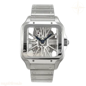 Cartier Santos de Cartier Skeleton SS/YG MLF Skeleton Dial on SS/YG SmartLink Bracelet 9611MC