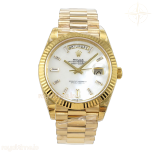 DayDate 40 228238 VSF White MOP Crystal Dial on President Bracelet VS3255 V2 Weighted 182g