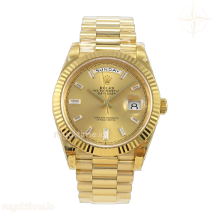 DayDate 40 228238 VSF YG Crystal Dial on President Bracelet VS3255 V2 Weighted 182g