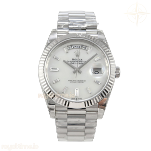 DayDate 40 228239 VSF White MOP Crystal Dial on President Bracelet VS3255 V2 Weighted 182g