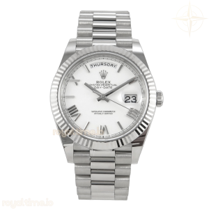 DayDate 40 228239 VSF White Roman Dial on President Bracelet VS3255
