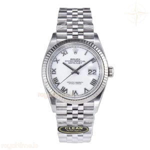 Datejust 36 126234 White Dial with Roman Marker in Steel in Jubilee Bracelet