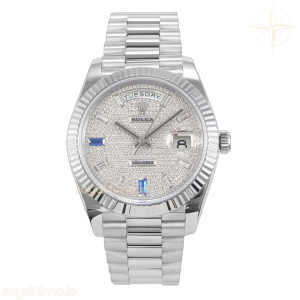DayDate 40 SS QF 904L Steel Diamonds Dial on President Bracelet VR3255 V8 (Gain Weight)