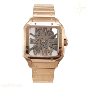 Cartier Santos Skeleton RG RF Skeleton Dial on RG Bracelet 9611MC