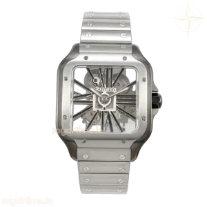 Cartier Santos Skeleton SS/PVD RF Skeleton Dial on SS SmartLink Bracelet 9611MC