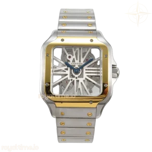 Cartier Santos Skeleton SS/YG RF Skeleton Dial on SS/YG Bracelet 9611MC