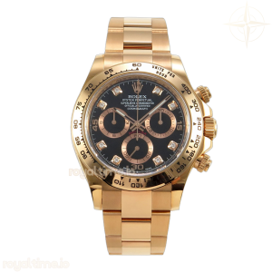 Daytona 116505 904L RG VF Black Dial Diamond Marker On 904L RG Bracelet DD4130