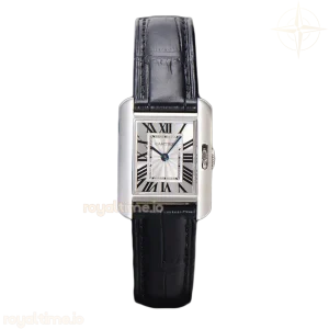 Cartier Tank Anglaise 30.2mm White Dial in Steel on Leather Strap