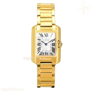 Cartier Tank Anglaise 30.2mm White Dial in Yellow Gold