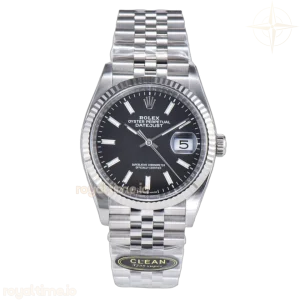 Datejust 36 126334 Bright Black Dial Stick on Jubilee Bracelet