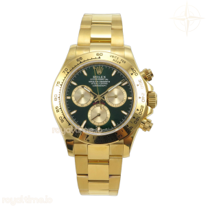 Daytona 116508 YG 3CF Green/YG Dial on YG Bracelet DD4131 (Gain Weight)