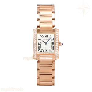 Cartier Tank Francaise Watch Small Rose Gold with Diamond Bezel