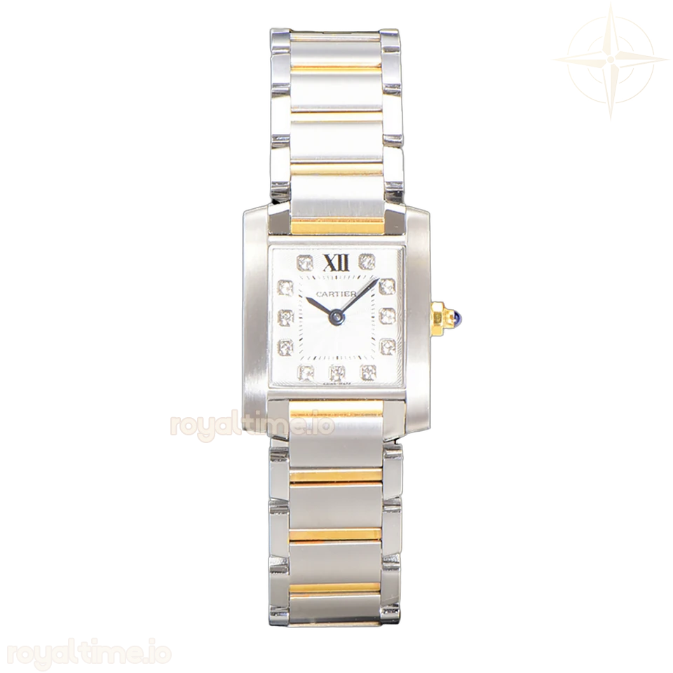 Cartier Tank Francaise Watch Small with Diamond Marker Steel/Yellow Gold