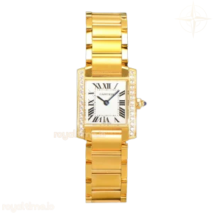 Cartier Tank Francaise Watch Small Yellow Gold with Diamond Bezel