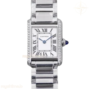 Cartier Tank Must 29.5mm White Dial with Diamond Bezel in Steel