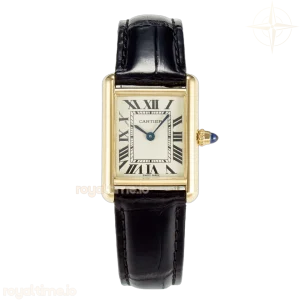 Cartier Tank Must Small YG 29mm DRF YG Dial on Black Leather Strap Swiss Quartz