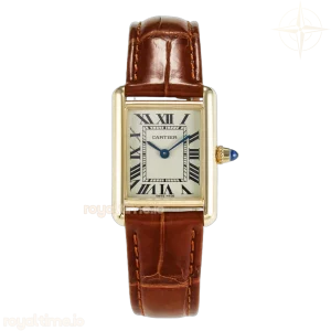 Cartier Tank Must Small YG 29mm DRF YG Dial on Brown Leather Strap Swiss Quartz