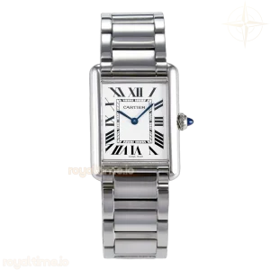 Cartier Tank Must SS 33.7mm DRF White Dial on SS Bracelet Jap Quartz