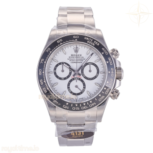 Daytona 126500 JF 904L Steel White Dial on SS Bracelet JH4131 (Free Sprung)