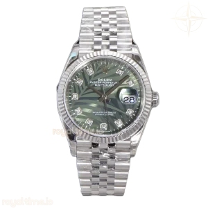 Datejust 36 126334 Olive Green Dial with Diamond Marker on Jubilee