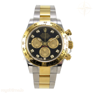 Daytona 126503 SS/YG UFO Black/YG Diamonds Dial on SS/YG Bracelet UF4131 (Free Sprung)