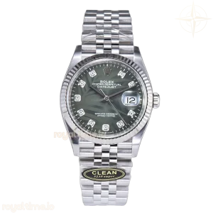 Datejust 36 126334 Olive Green Dial with Diamond Marker on Jubilee Bracelet