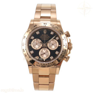 Daytona 126505 AVF Black/RG Diamonds Dial on RG Bracelet DD4131 (Mod)