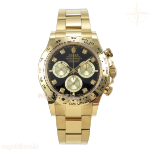 Daytona 126508 AVF Black/YG Diamonds Dial on YG Bracelet DD4131 (Mod)