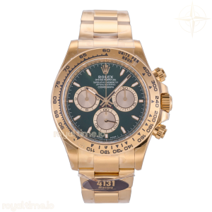 Daytona 126508 YG JF Green/YG Dial on YG Bracelet JH4131 (Free Sprung)