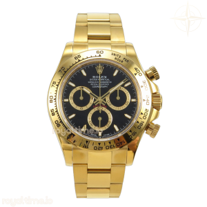 Daytona 126508 YG UFO Black Dial on YG Bracelet UF4131 (Free Sprung)