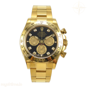 Daytona 126508 YG UFO Black/YG Diamonds Dial on YG Bracelet UF4131 (Free Sprung)