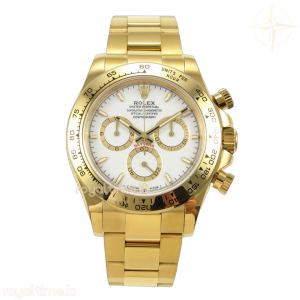Daytona 126508 YG UFO White Dial on YG Bracelet UF4131 (Free Sprung)