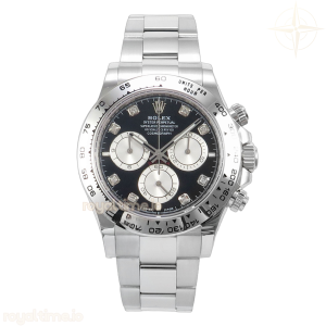 Daytona 126509 AVF Black/Silver Diamonds Dial on SS Bracelet DD4131 (Mod)
