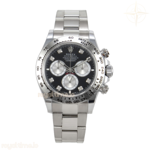 Daytona 126509 BTF Black/Silver Diamonds Dial on SS Braclet DD4131 (Weighted) 220g