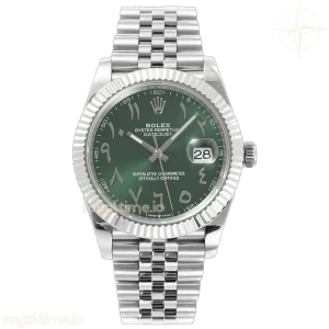Datejust 41 126300 Green Dial with Arabic Numerals in Steel