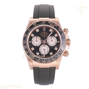 Daytona 126515 3BF RG/Black Diamonds Dial Sticks Markers on Oysterflex Strap Weighted 160g