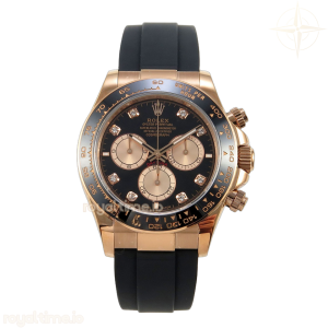 Daytona 126515 QF Black/RG Diamonds Dial on Oysterflex Strap JH4131 V18 (Free Sprung) Weighted 157g