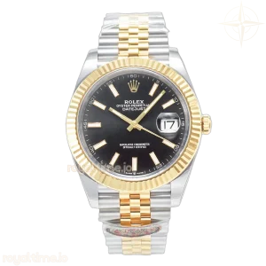 DateJust 41 126333 904L SS/RG Clean Steel Black Stick Dial on Jubilee Bracelet VR3235
