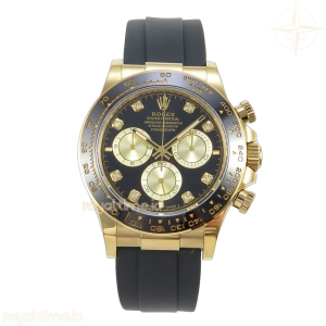 Daytona 126518 AVF Black/YG Diamonds Dial on Oysterflex Strap DD4131 (Mod)