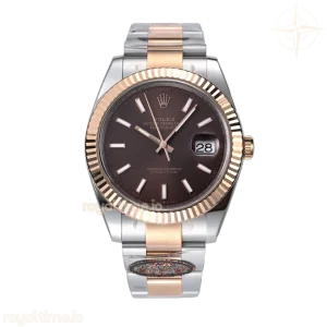 Datejust 41 126331 Chocolate Dial Stick Markers in Everose/Steel on Oyster Bracelet
