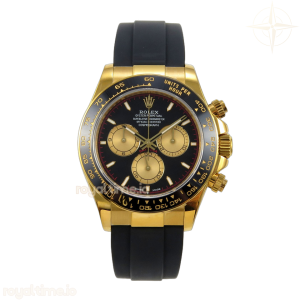 Daytona 126518 QF Black/YG Dial on Oysterflex Strap JH4131 V18 (Free Sprung) Weighted 157g