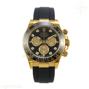 Daytona 126518 QF Black/YG Diamonds Dial on Oysterflex Strap JH4131 V18 (Free Sprung) Weighted 157g