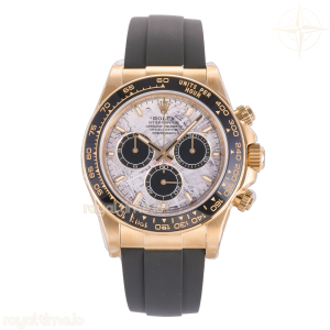 Daytona 126518 YG 3BF Real Meteorite Dial Sticks Markers on Oysterflex Strap Weighted 160g