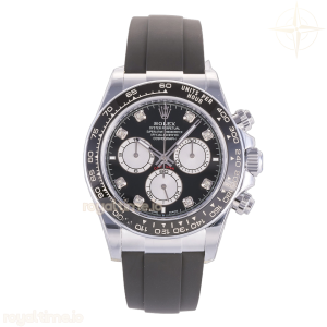 Daytona 126519 3BF Black/Silver Diamonds Dial Sticks Markers on Oysterflex Strap Weighted 160g