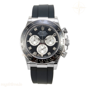 Daytona 126519 AVF Black/Silver Diamonds Dial on Oysterflex Strap DD4131 (Mod)
