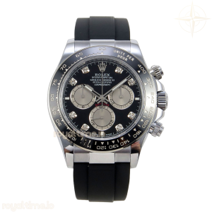 Daytona 126519 QF Black/Silver Diamonds Dial on Oysterflex Strap JH4131 V18 (Free Sprung) Weighted 157g