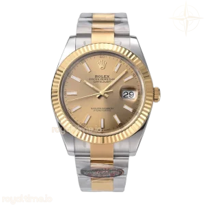 Datejust 41 126333 Champagne Dial Stick Markers in Yellow/Steel on Oyster Bracelet