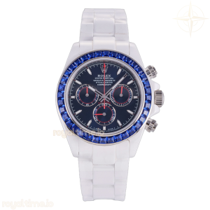 Daytona AET White Ceramic Case and Bracelet ADGF Dark Blue Dial DD4801