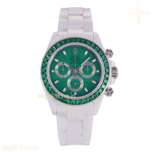 Daytona AET White Ceramic Case and Bracelet ADGF Green Dial DD4801