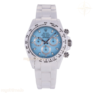 Daytona AET White Ceramic Case and Bracelet ADGF Light Blue Dial DD4801